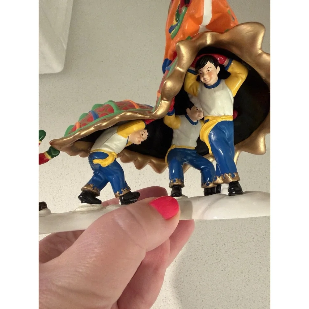 Vtg Dept 56 Snow Village Dragon Parade Chinese New Year Chinatown w/ Box -NICE!